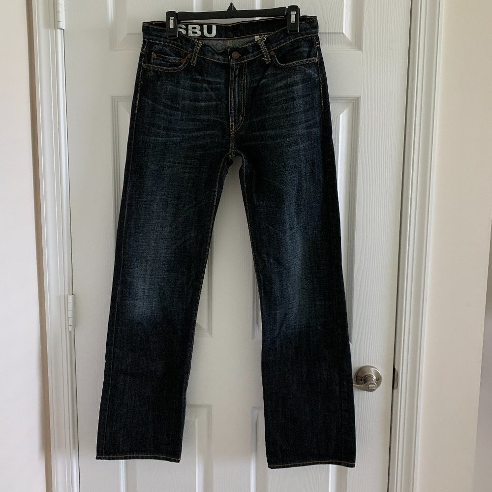 Dark Wash Men’s Jeans - Dark Blue Classic Fit